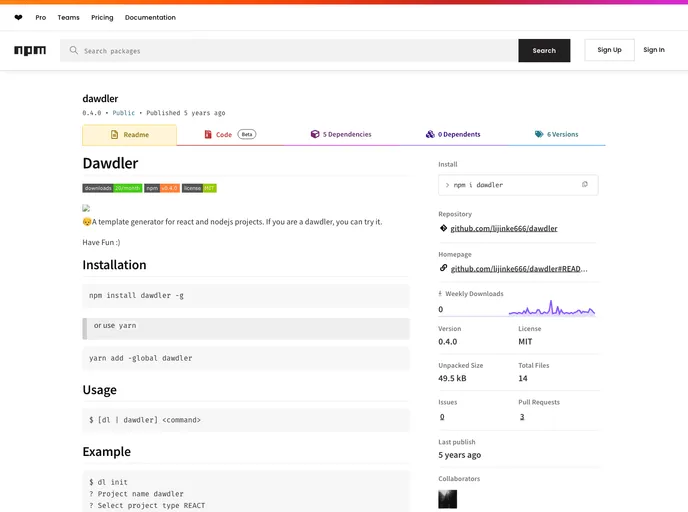 screenshot of Dawdler