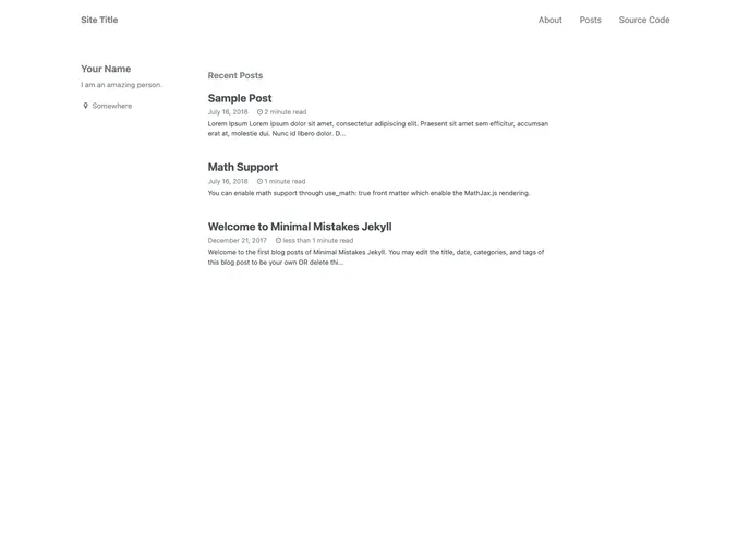 screenshot of Minimal Mistakes Jekyll
