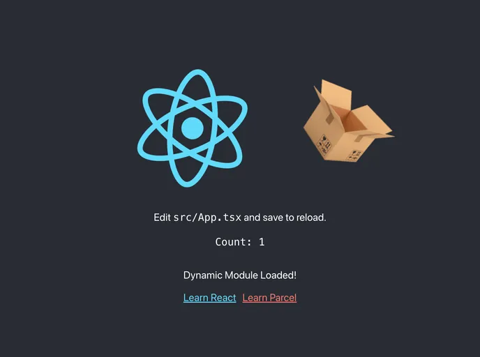 screenshot of Parcel Tsx Template
