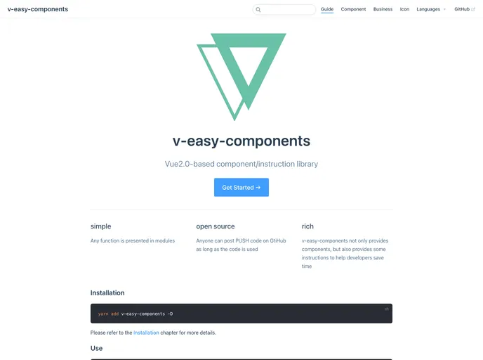 screenshot of V Easy Components