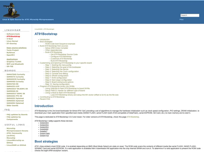 screenshot of At91bootstrap