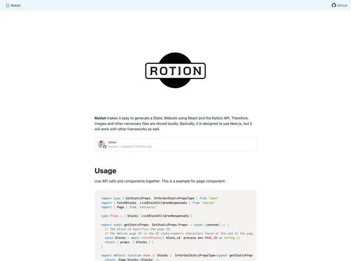 screenshot of Rotion