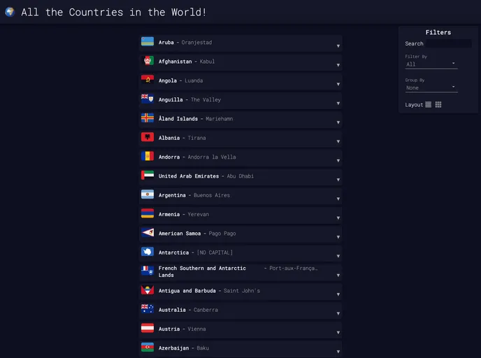 screenshot of All The Countries