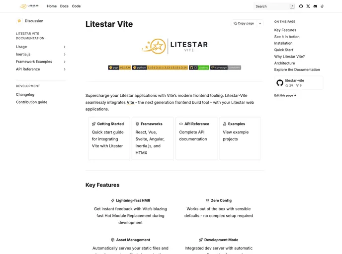 Litestar Vite screenshot