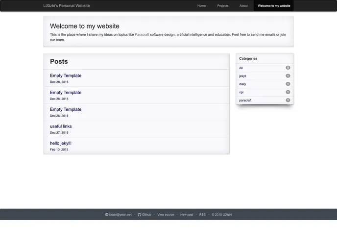 screenshot of Lixizhi.github.io