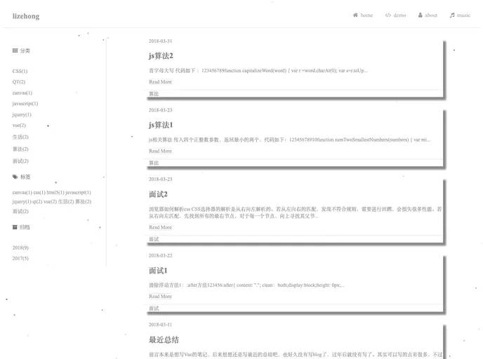 screenshot of Hexo Theme Zhl