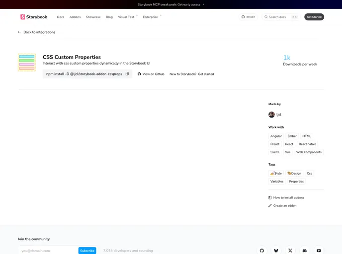 Storybook Addon Cssprops screenshot