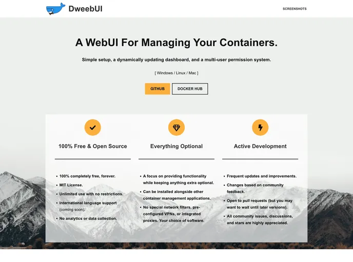 screenshot of DweebUI