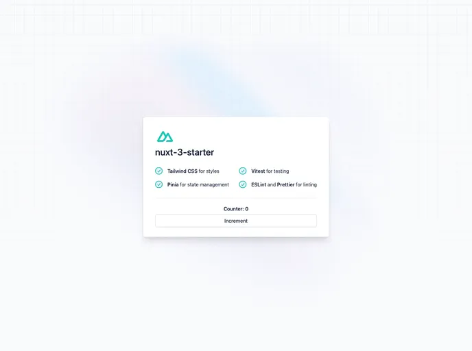 screenshot of Nuxt 3 Starter