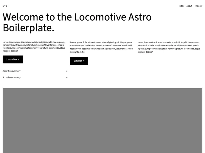 screenshot of Astro Boilerplate