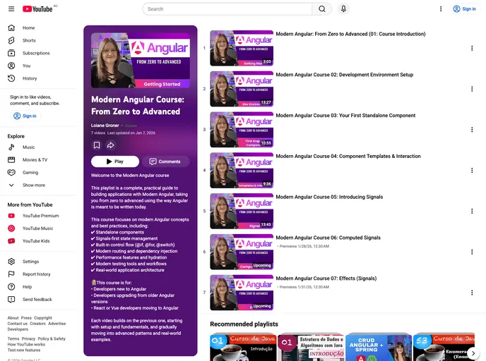 screenshot of Modern Angular