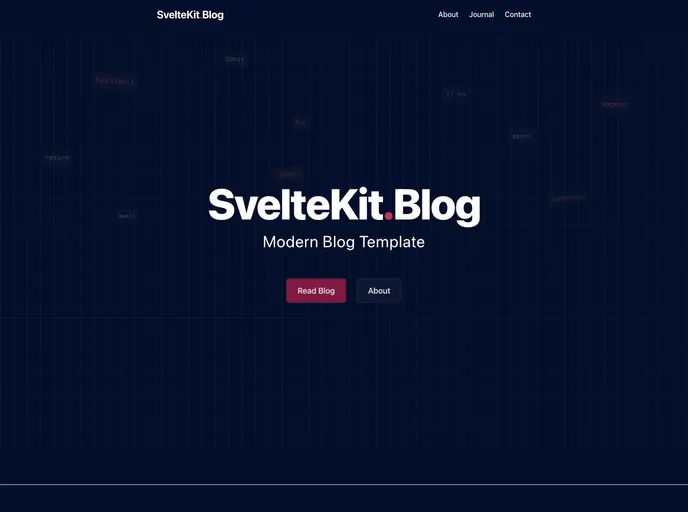screenshot of Sveltekit Mdsvex Blog Template