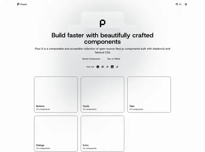 screenshot of Pixa UI