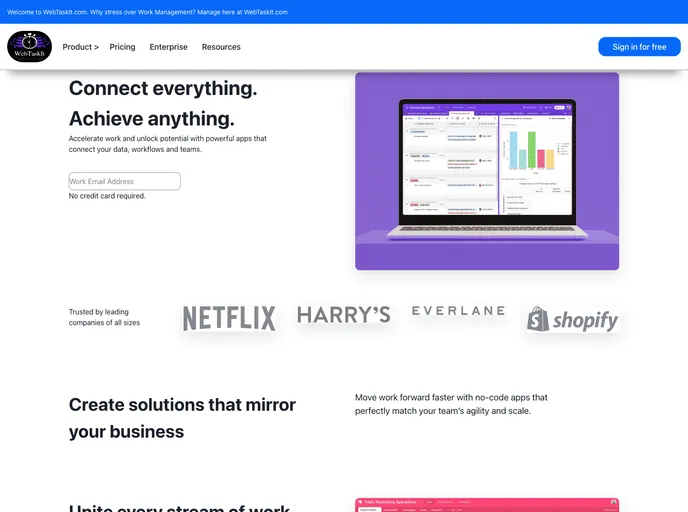 screenshot of WebTaskit
