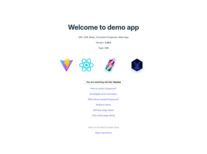 screenshot of Vite Template