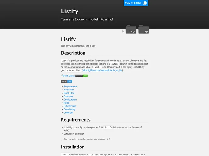 screenshot of Listify
