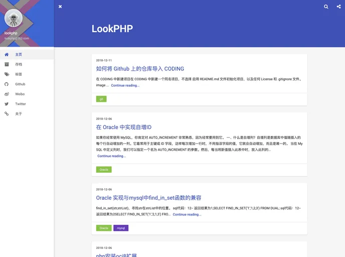 screenshot of Lookphp.github.io