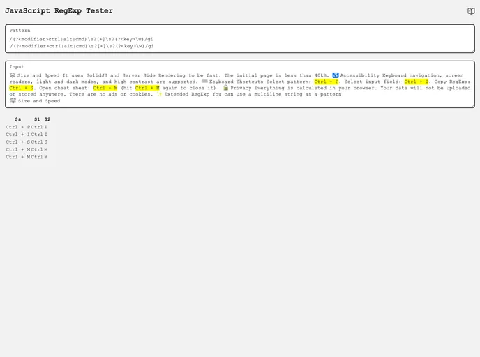 screenshot of Regexify