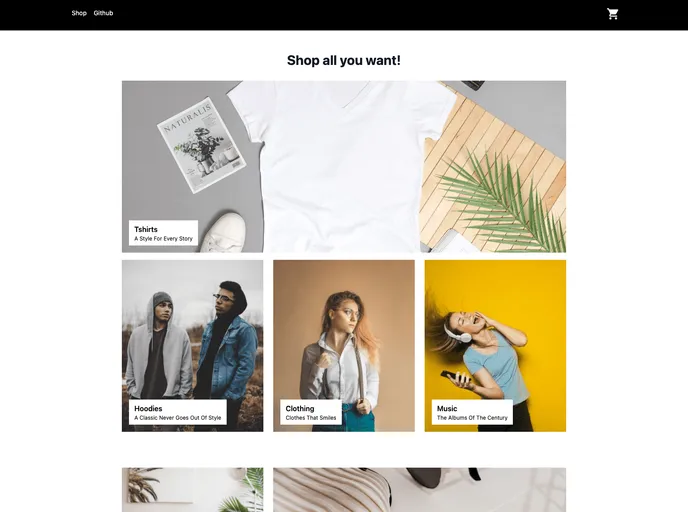 screenshot of Nextjs Sanity Ecommerce