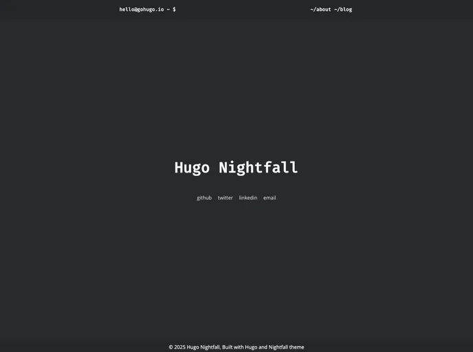 Hugo Theme Nightfall screenshot