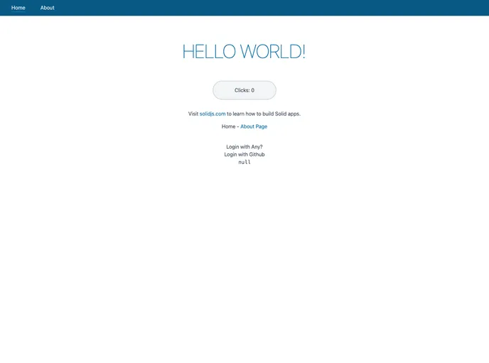 screenshot of Solid Start Starter