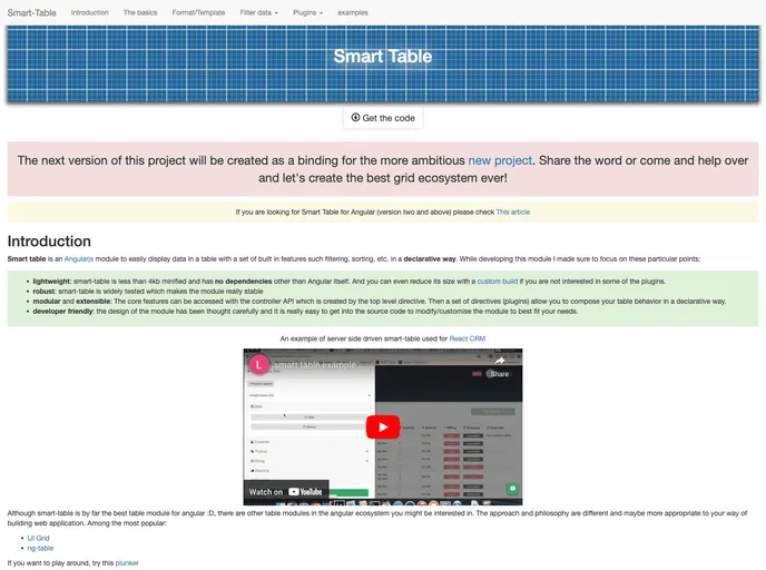 screenshot of Smart Table