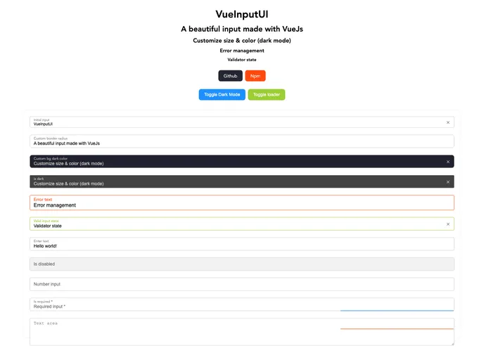Vue Input UI screenshot
