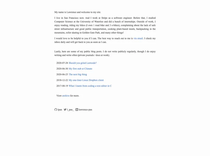 screenshot of Lpan.github.io