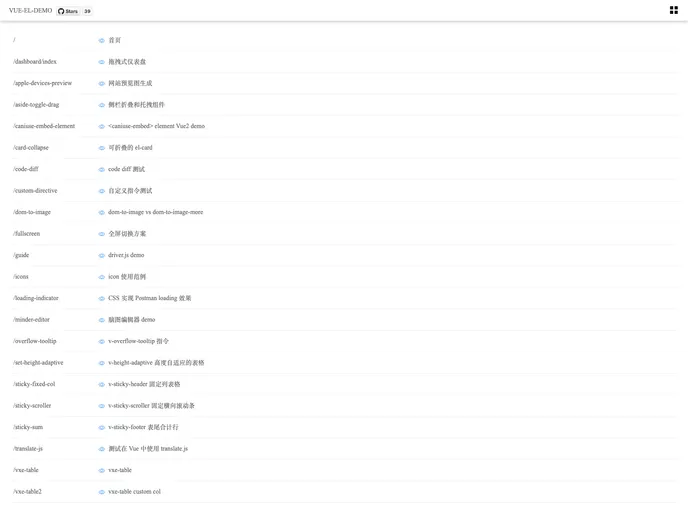 screenshot of Vue El Demo