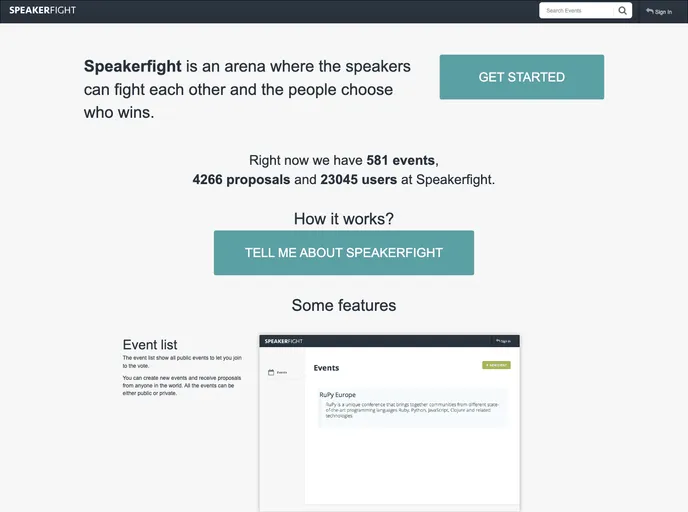 screenshot of Speakerfight
