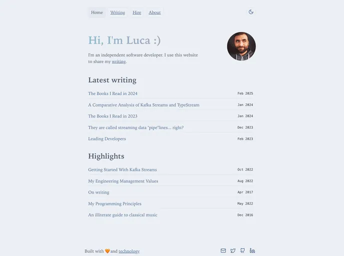 screenshot of Lucapette.github.com