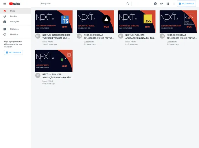 screenshot of Nextjs Clone Youtube
