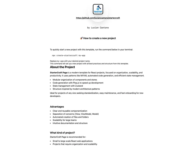 Startercraft screenshot