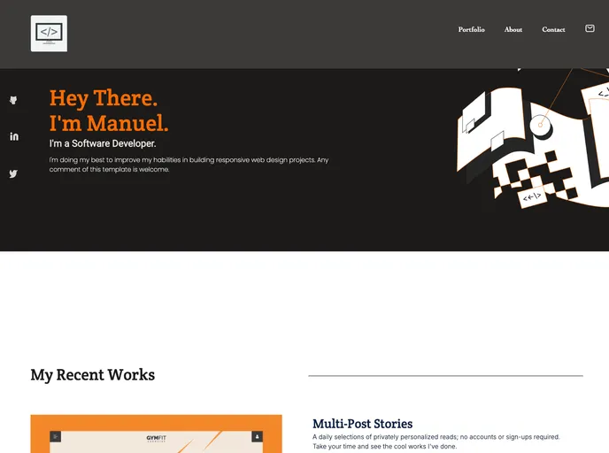screenshot of Portfolio Mobile First Skeleton