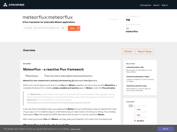 screenshot of Meteorflux