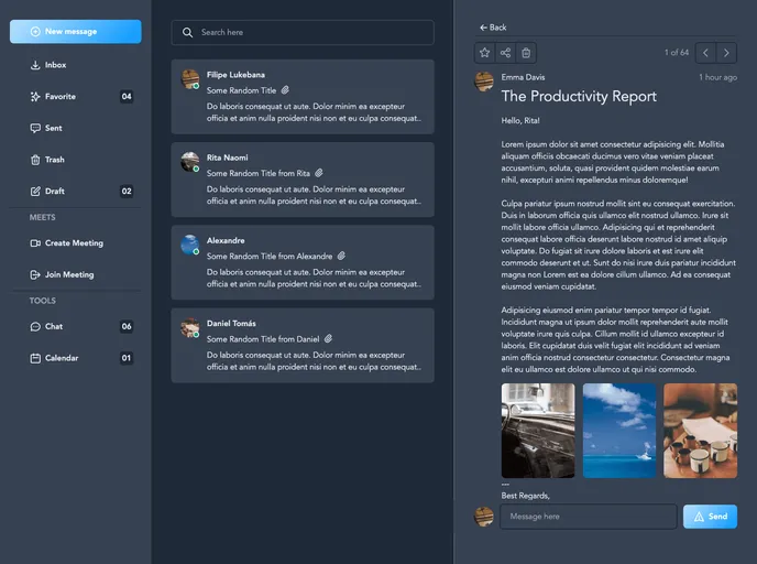 screenshot of Mail Client