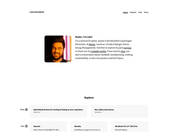 screenshot of Harambasic.de