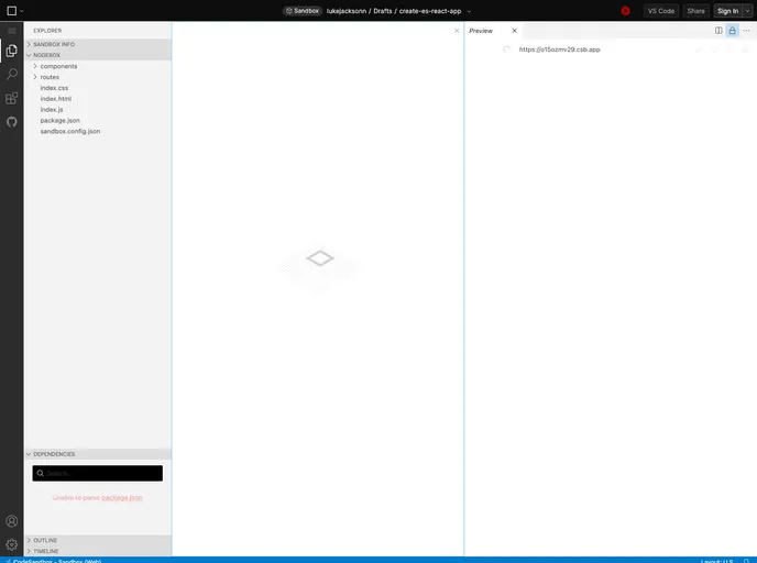 screenshot of Create Es React App