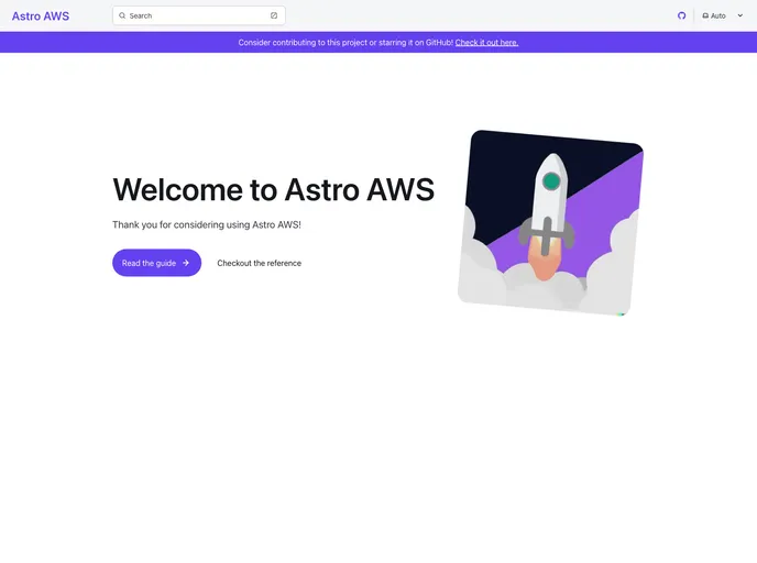 screenshot of Astro Aws