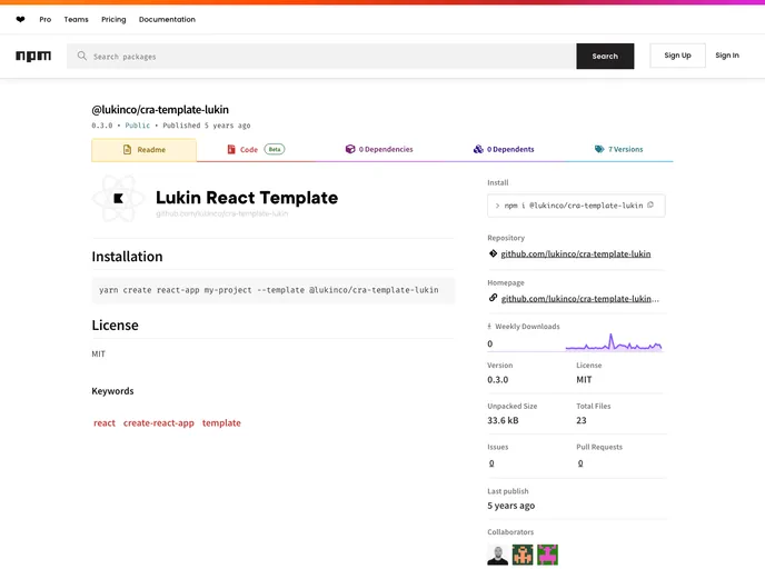 screenshot of Cra Template Lukin