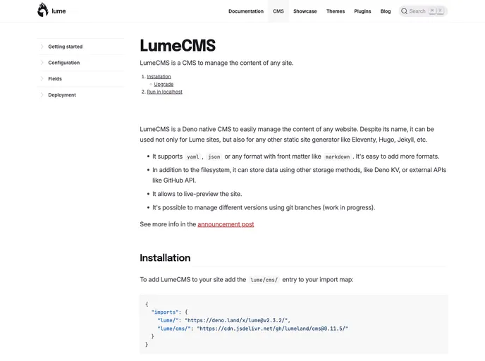 screenshot of Cms