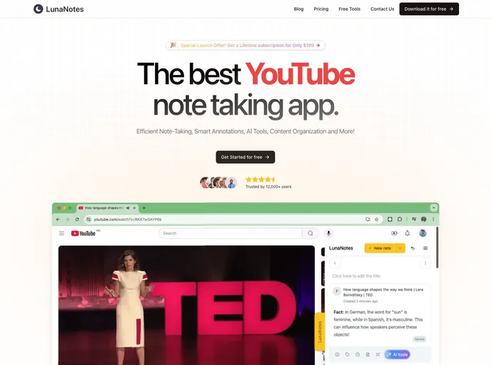 screenshot of Website