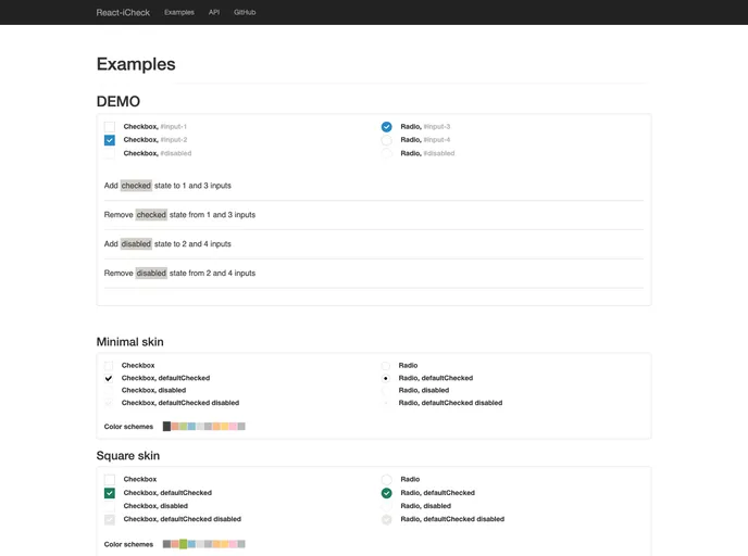 React Icheck screenshot