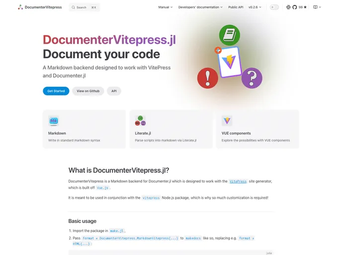 screenshot of DocumenterVitepress.jl