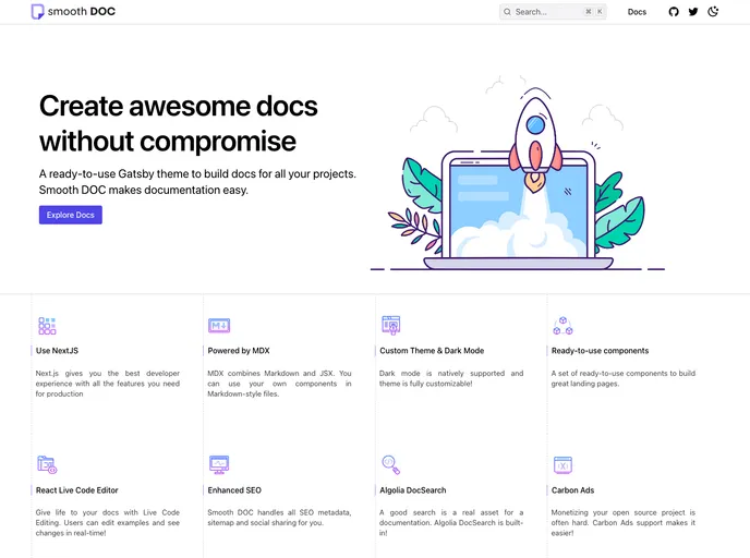 screenshot of Next Smooth Doc