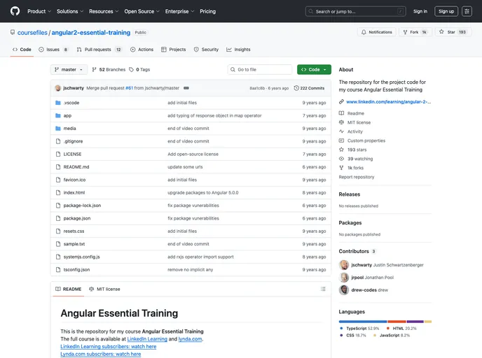 screenshot of Angular2 Essential Training
