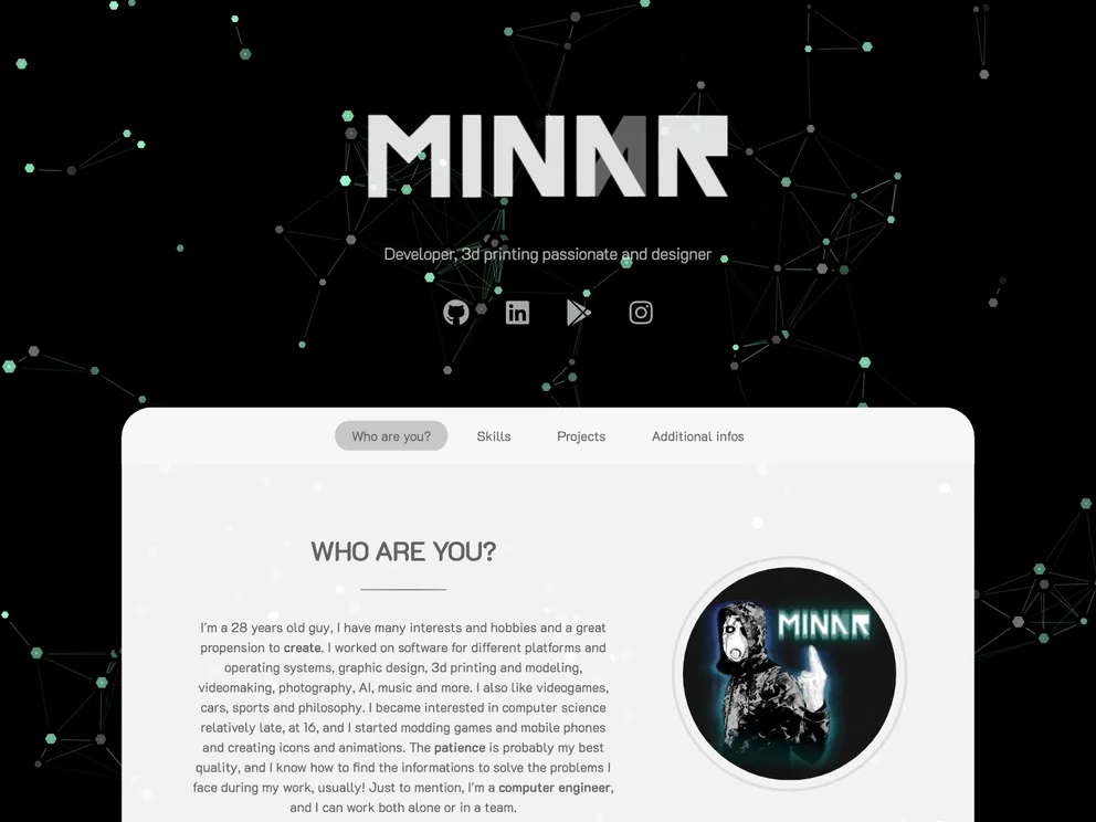 screenshot of Sparky Portfolio