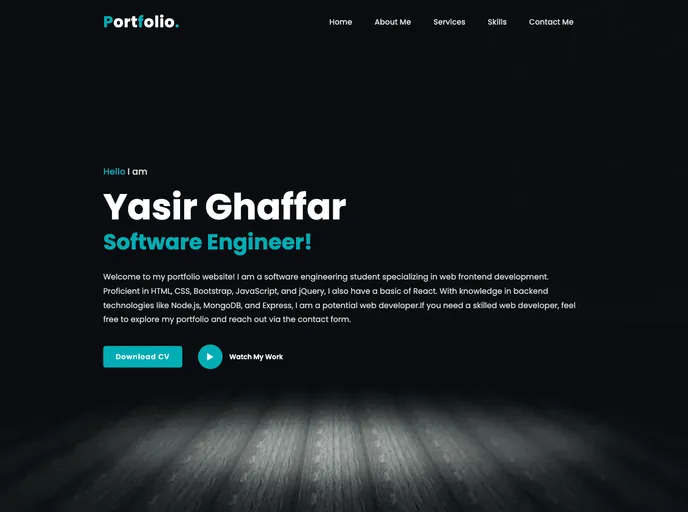 screenshot of Portfolio Website Html Css Javascript