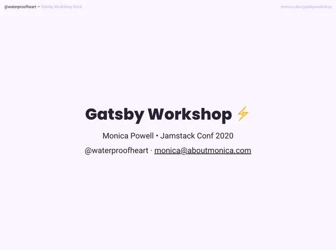 screenshot of Gatsby Workshop