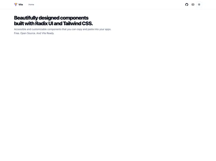 Shadcn Vite Template screenshot